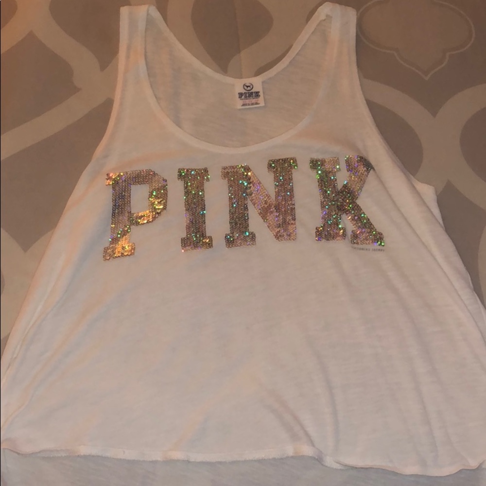 PINK Sparkly Tank Top